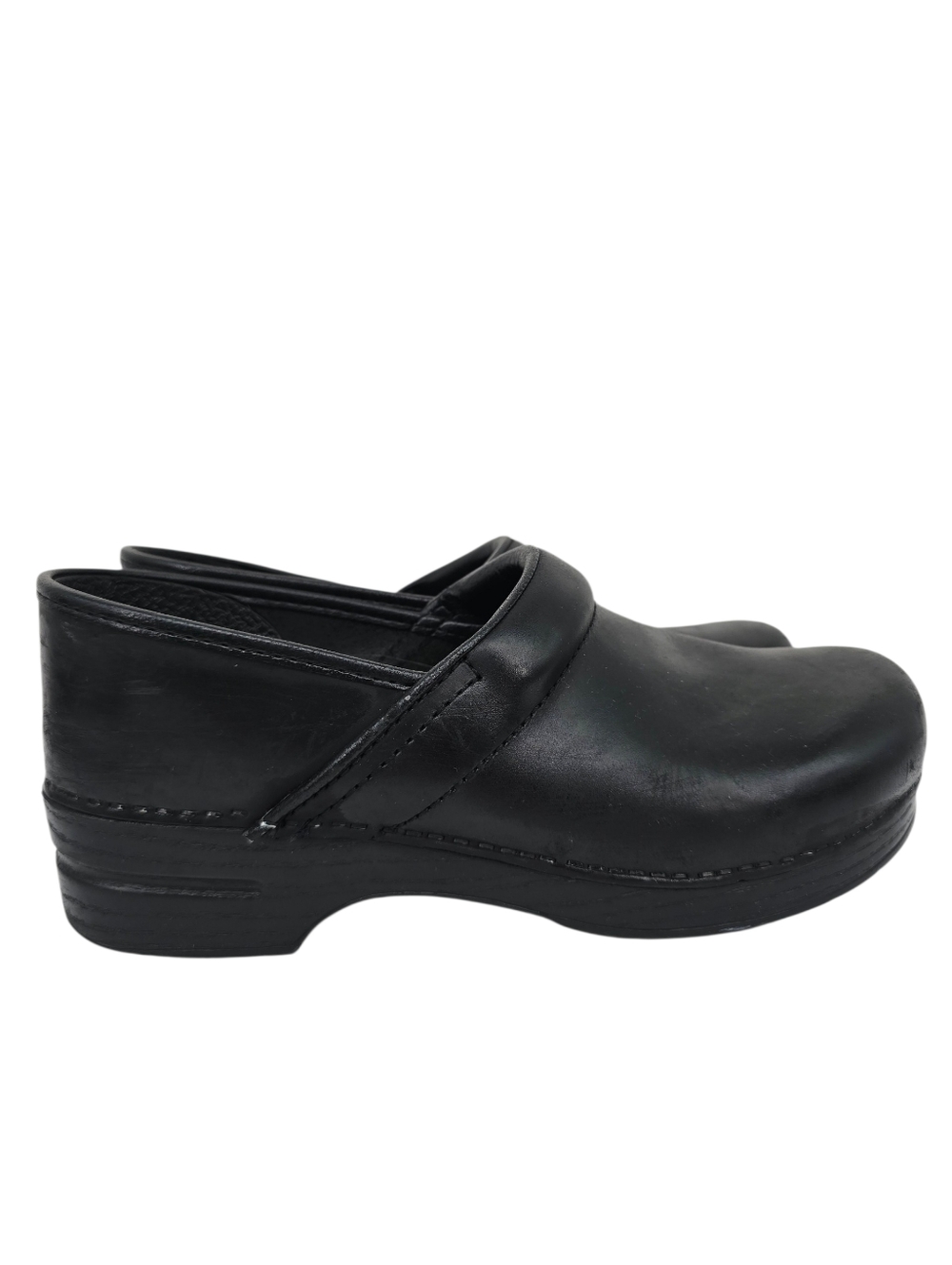 Dankso Clogs Chunky Leather Shoes Black 43 Narrow